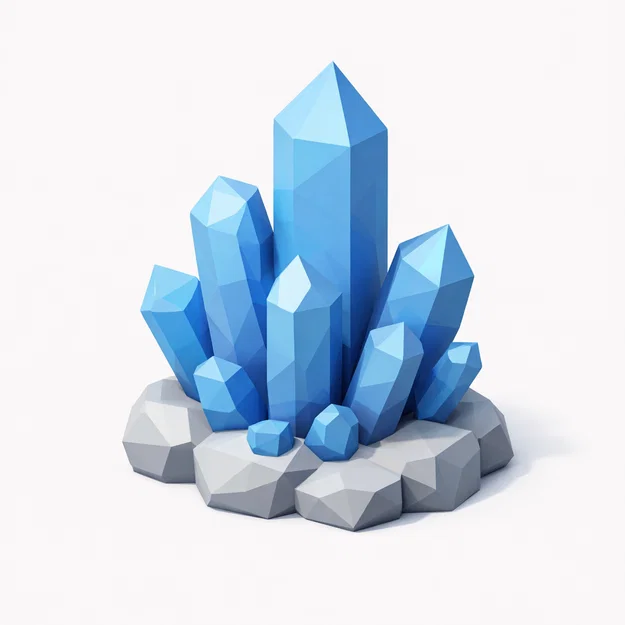 Mô hình cụm tinh thể Low Poly (Crystal Cluster) in 3D độc đáo - Image 1