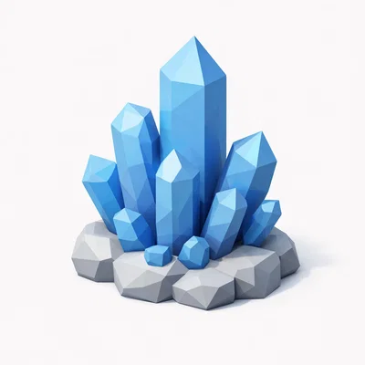 Mô hình cụm tinh thể Low Poly (Crystal Cluster) in 3D độc đáo