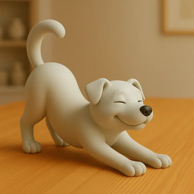Mô hình chú chó vươn vai đáng yêu để bàn in 3D - Image 1