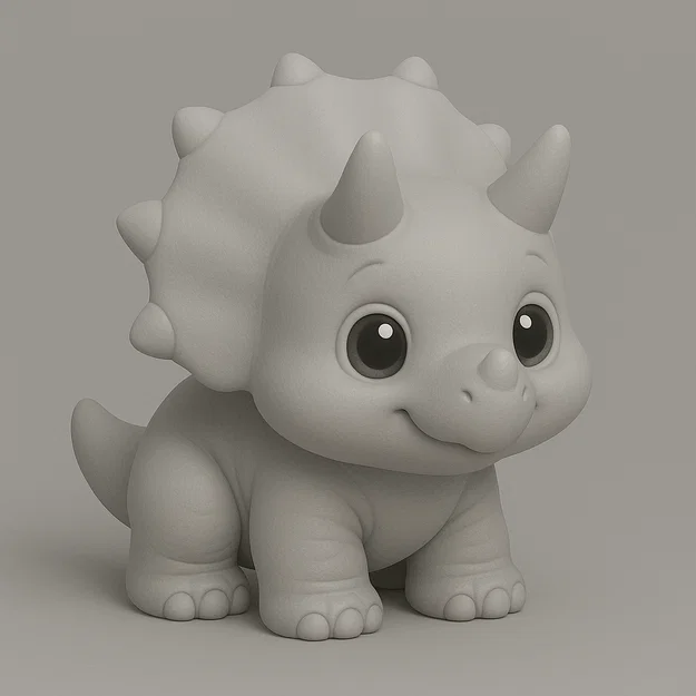 Mô hình chú khủng long Triceratops dễ thương cho in 3D - Image 1
