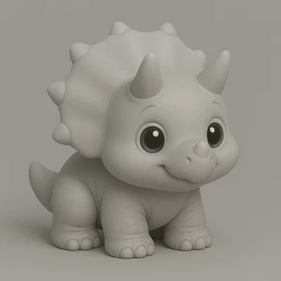 Mô hình chú khủng long Triceratops dễ thương cho in 3D