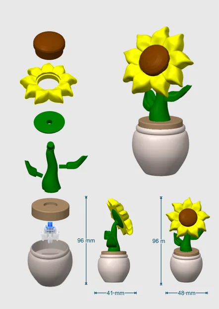 Sunflower Clicker - Đồ chơi hoa hướng dương nhấn nhả vui nhộn - Image 4