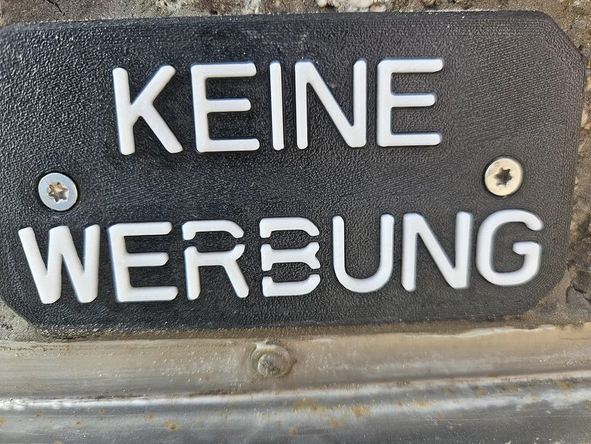Biển báo Không nhận quảng cáo Keine Werbung in 3D - Image 1