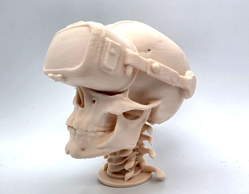 Mô hình đầu lâu đeo kính thực tế ảo VR Skull trang trí bàn làm việc - Image 1