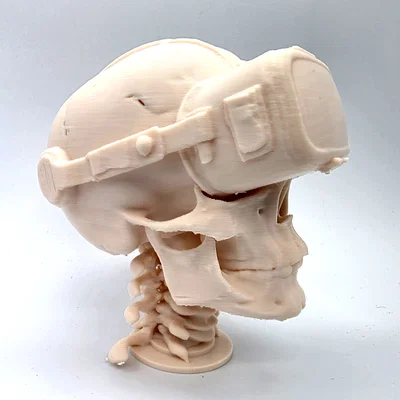 Mô hình đầu lâu đeo kính thực tế ảo VR Skull trang trí bàn làm việc