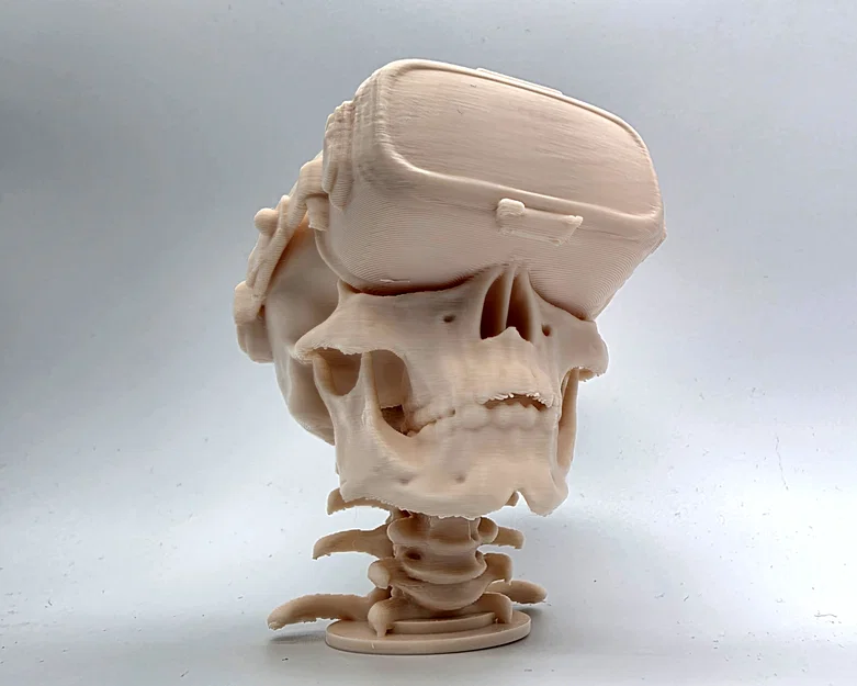 Mô hình đầu lâu đeo kính thực tế ảo VR Skull trang trí bàn làm việc - Image 4