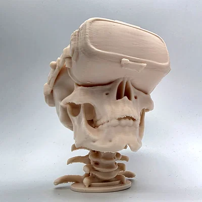 Mô hình đầu lâu đeo kính thực tế ảo VR Skull trang trí bàn làm việc