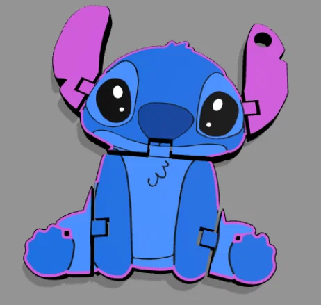 Móc khóa Stitch cử động linh hoạt (Flexi Fidget) in 3D siêu đáng yêu - Image 1