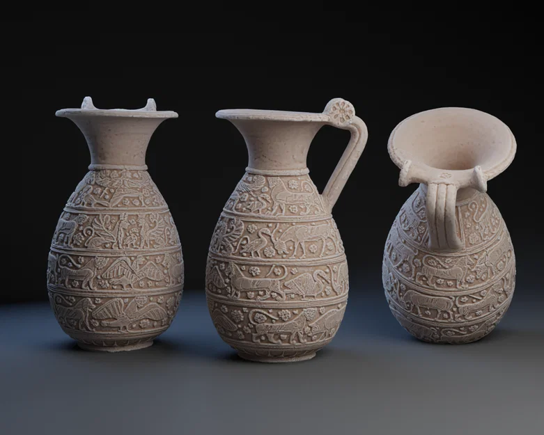 Bình gốm cổ Corinthian Black-Figure Olpe - Image 1