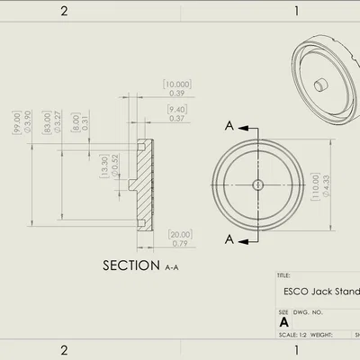 Miếng đệm chân kê xe (Jack Stand Pad) cho ESCO