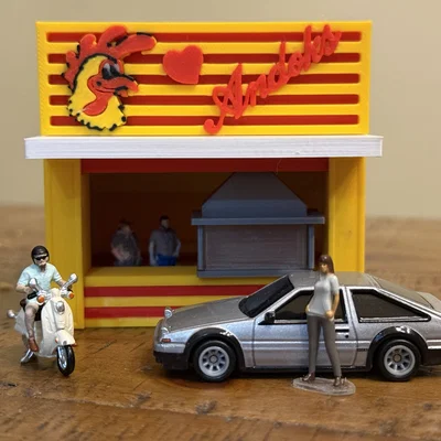 Mô hình diorama cửa hàng Andoks tỉ lệ 1/64 in 3D độc đáo