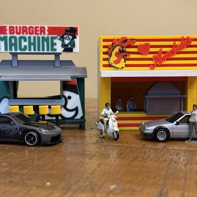 Mô hình diorama cửa hàng Andoks tỉ lệ 1/64 in 3D độc đáo