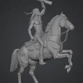 Mô hình 3D Chiến binh cưỡi ngựa chiến (Warrior on a White Stallion) - Thumbnail 1