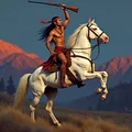 Mô hình 3D Chiến binh cưỡi ngựa chiến (Warrior on a White Stallion) - Thumbnail 2