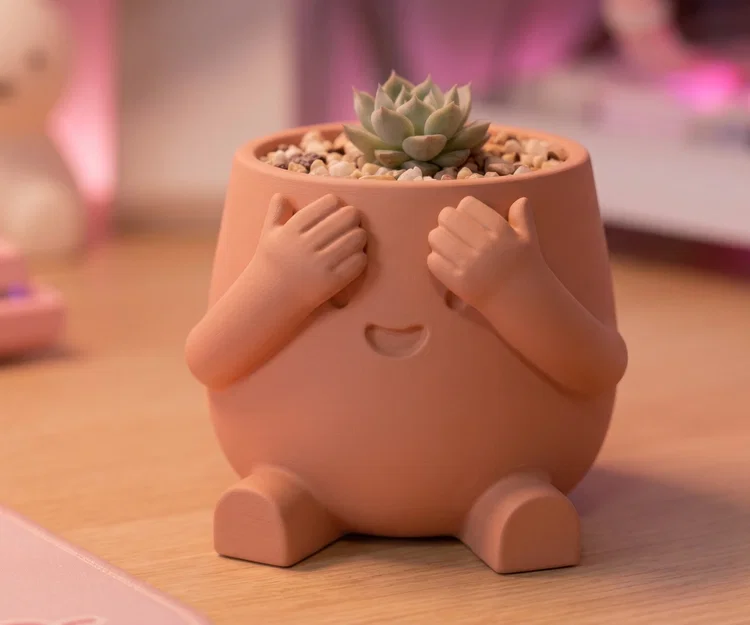 Chậu cây "Shy Ben" Peek-a-Boo - Đồ trang trí bàn làm việc đáng yêu - Image 1