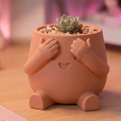 Chậu cây "Shy Ben" Peek-a-Boo - Đồ trang trí bàn làm việc đáng yêu