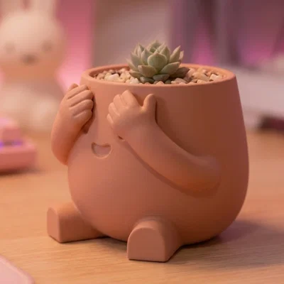 Chậu cây "Shy Ben" Peek-a-Boo - Đồ trang trí bàn làm việc đáng yêu