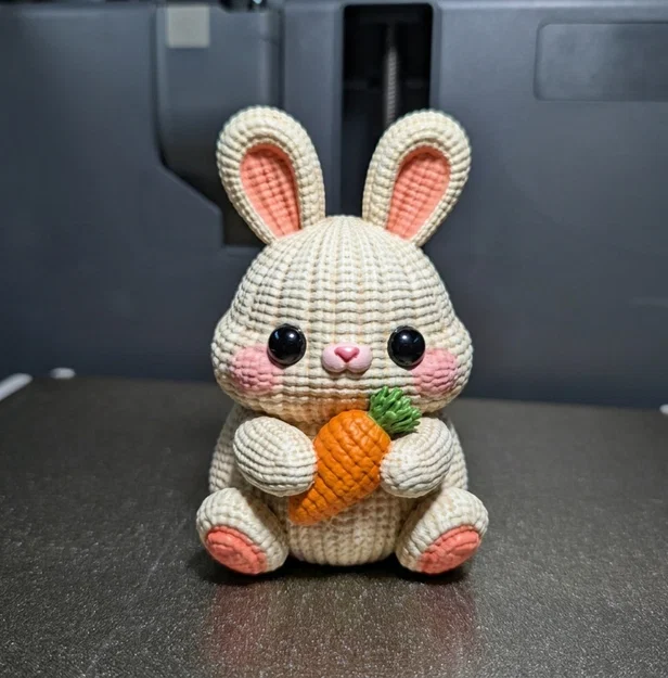 Mô hình chú thỏ len 3D (Chubby Knitted Bunny) siêu dễ thương - Image 1