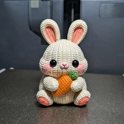Mô hình chú thỏ len 3D (Chubby Knitted Bunny) siêu dễ thương