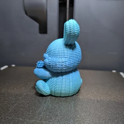 Mô hình chú thỏ len 3D (Chubby Knitted Bunny) siêu dễ thương