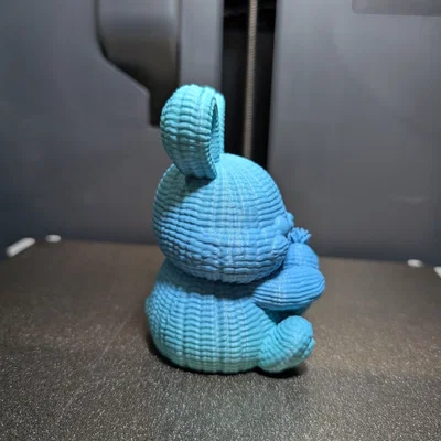 Mô hình chú thỏ len 3D (Chubby Knitted Bunny) siêu dễ thương