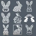 Bộ Sưu Tập Thỏ Phục Sinh Họa Tiết Hoa – 9 Mẫu Relief Trang Trí Cho CNC / Laser / In 3D - Thumbnail 1