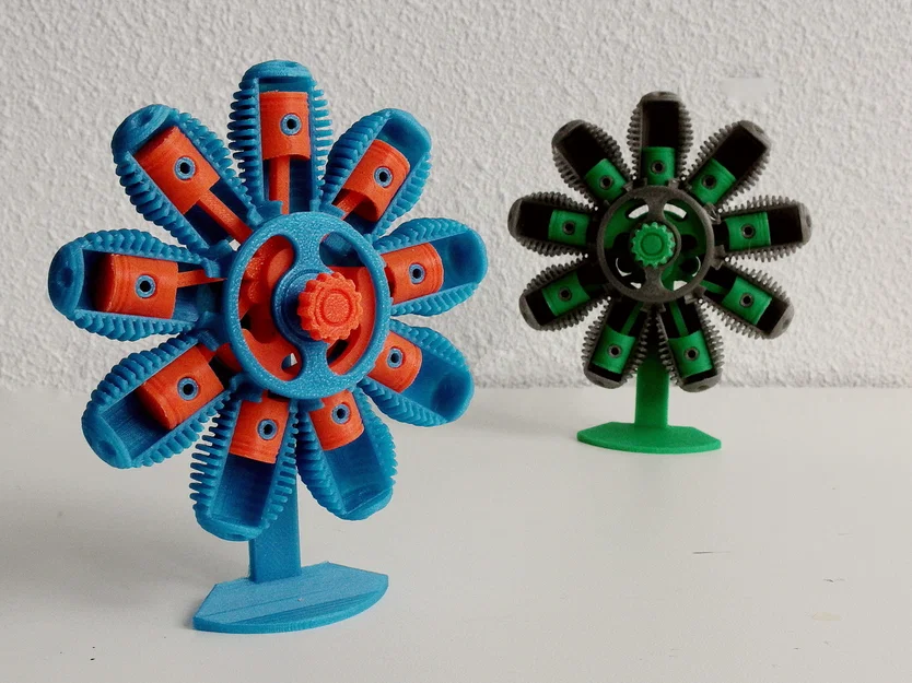 Mô hình Fidget Động cơ 9 Xi-lanh Radial/Rotary - Image 1