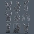 Bộ Sưu Tập Thỏ Phục Sinh Họa Tiết Hoa – 9 Mẫu Relief Trang Trí Cho CNC / Laser / In 3D - Thumbnail 3