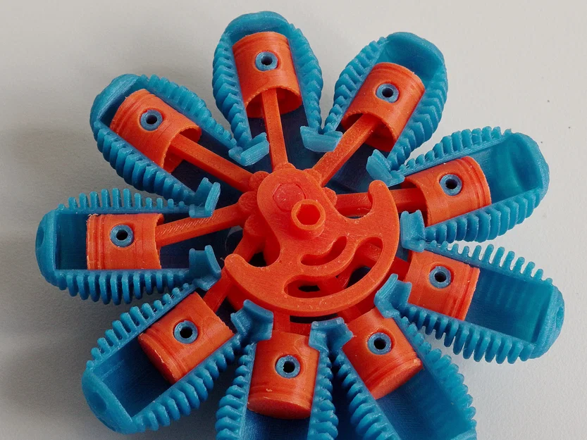 Mô hình Fidget Động cơ 9 Xi-lanh Radial/Rotary - Image 2