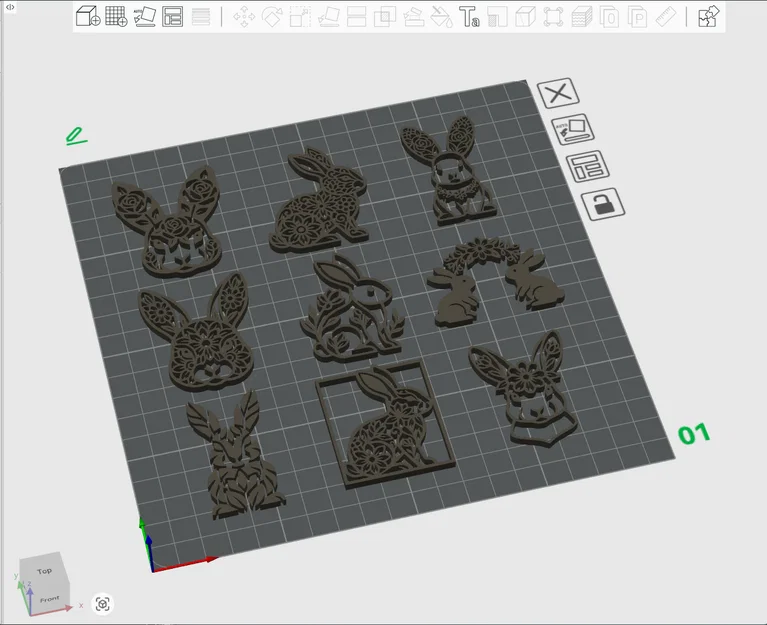 Bộ Sưu Tập Thỏ Phục Sinh Họa Tiết Hoa – 9 Mẫu Relief Trang Trí Cho CNC / Laser / In 3D - Image 5