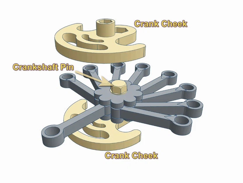 Mô hình Fidget Động cơ 9 Xi-lanh Radial/Rotary - Image 5