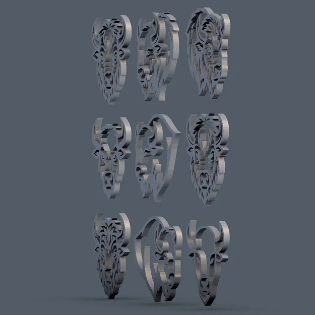 Bộ sưu tập 9 mẫu đầu Bò tót & Trâu rừng phong cách Tribal cho CNC / Laser / In 3D - Image 4