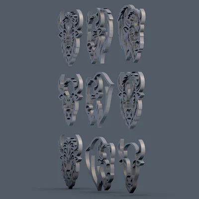 Bộ sưu tập 9 mẫu đầu Bò tót & Trâu rừng phong cách Tribal cho CNC / Laser / In 3D
