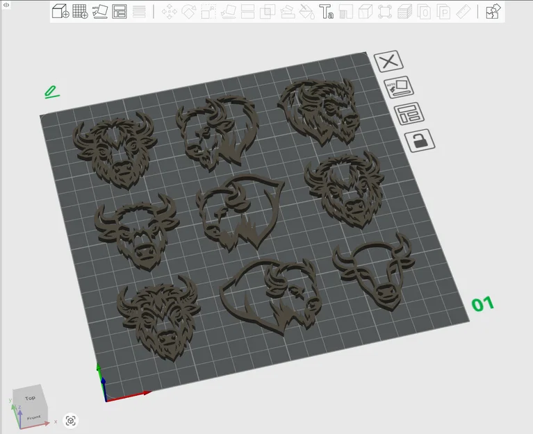 Bộ sưu tập 9 mẫu đầu Bò tót & Trâu rừng phong cách Tribal cho CNC / Laser / In 3D - Image 6