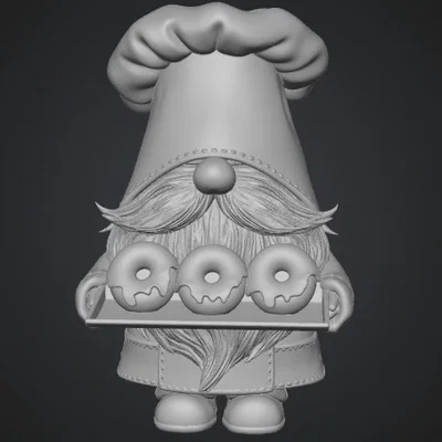 Mô hình 3D Donut Chef Gnome - Chú lùn đầu bếp đáng yêu cho mọi nhà