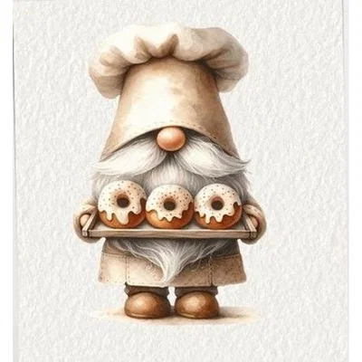 Mô hình 3D Donut Chef Gnome - Chú lùn đầu bếp đáng yêu cho mọi nhà
