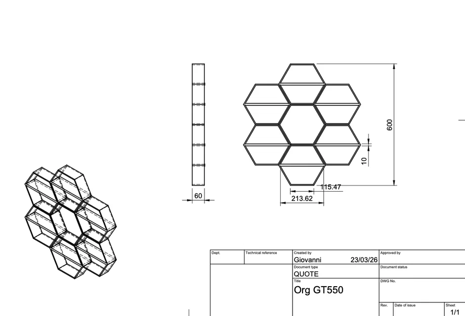 Khay đựng đồ đa năng tổ ong Organizer GT550 in 3D cực đẹp - Image 3