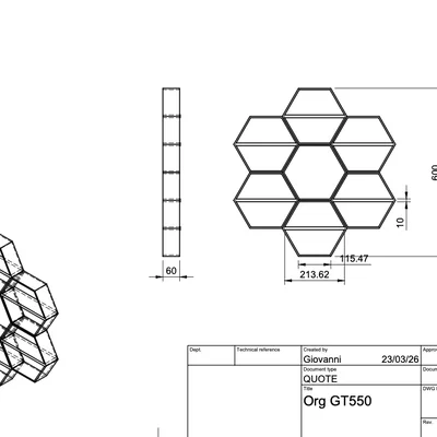 Khay đựng đồ đa năng tổ ong Organizer GT550 in 3D cực đẹp