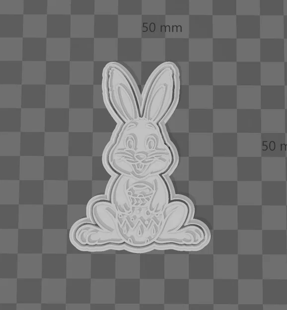Khuôn cắt bánh quy hình thỏ Phục Sinh in 3D dễ thương - Image 1