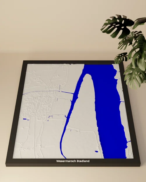 Wesermarsch Stadland, Đức - Mô hình địa hình thu nhỏ 3D - Image 1