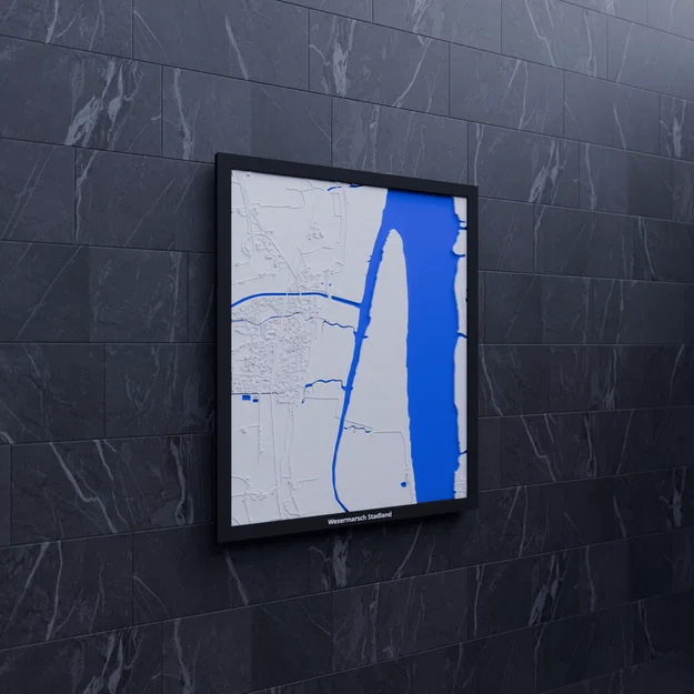 Wesermarsch Stadland, Đức - Mô hình địa hình thu nhỏ 3D - Image 6