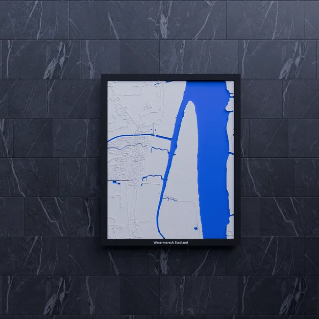 Wesermarsch Stadland, Đức - Mô hình địa hình thu nhỏ 3D - Image 7