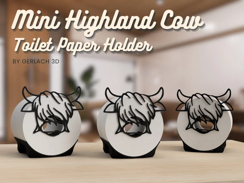 Giá đỡ giấy vệ sinh bò Highland Mini - Image 2