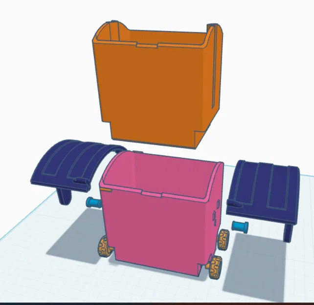 Thùng Rác Hình Container Để Bàn - Image 2