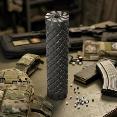 Ống giảm thanh Airsoft tùy chỉnh - Phụ kiện in 3D chuẩn M14x1