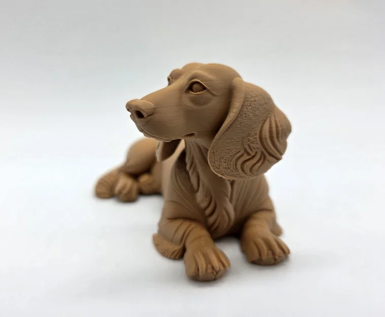 Mô hình chú chó Dachshund lông dài đang nằm - Image 3