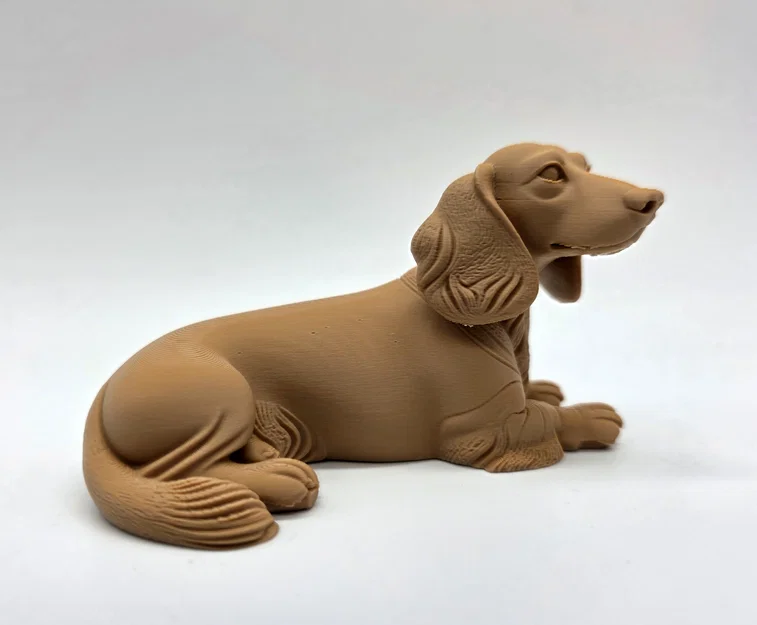 Mô hình chú chó Dachshund lông dài đang nằm - Image 4