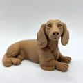 Mô hình chú chó Dachshund lông dài đang nằm - Thumbnail 5