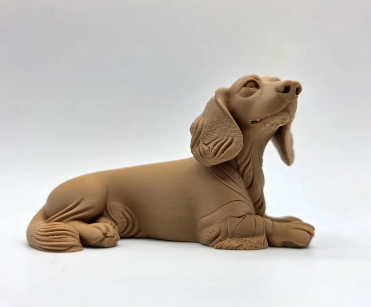 Mô hình chú chó Dachshund lông dài đang nằm - Image 6