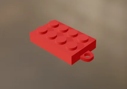 Móc khóa mô hình viên gạch LEGO in 3D độc đáo dễ thương - Image 1